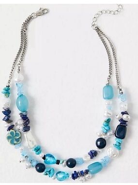 FREE PEIPLE BWT steal the show choker chunky beaded necklace
-turquoise